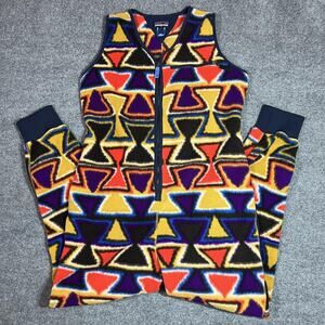 Patagonia Synchilla Patched Jumpsuit Large Aztec Print Vision Quest Double Knee